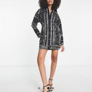 ASOS Black and White Patterned Dress